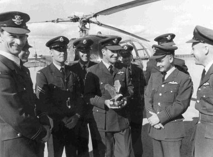 Sqn Ldr Norman Walsh with the Jacklin Trophy