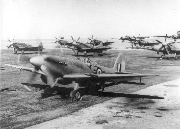 Seven Spitfire 22s of the SRAF
