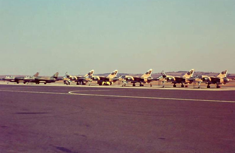 Mirage III chute deployed