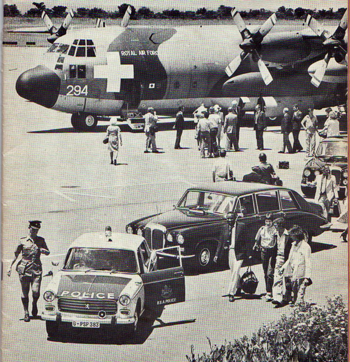 The arrival of the Governor, Lord Soames, in Bulawayo on 4 January 1980