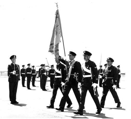 1 Sqn Colours march past