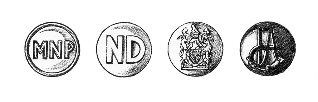 buttons of Matabeleland Native Police (1895), Native Department